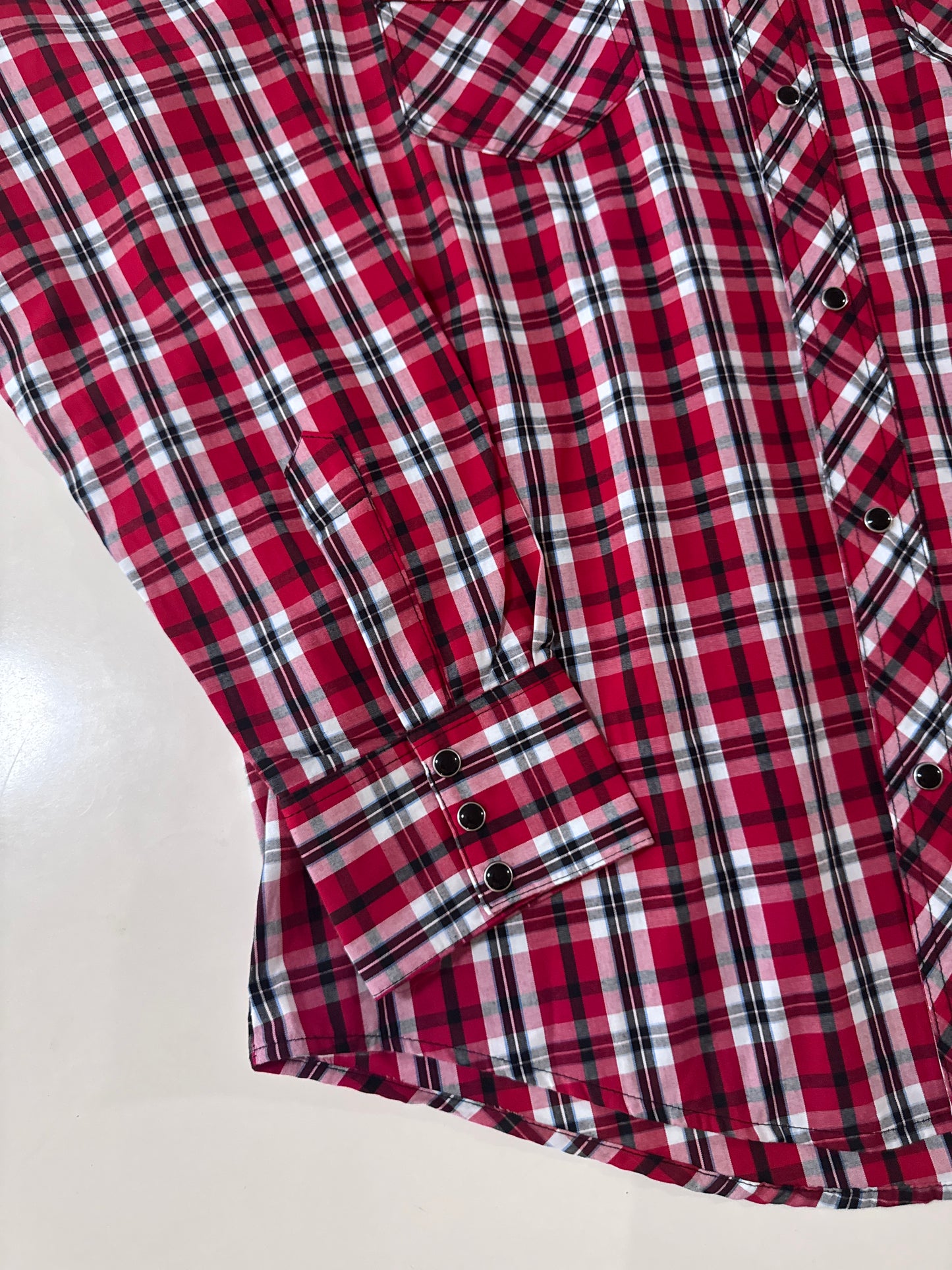 Camisa vaquera cuadros rojos, Talla 42,L, Hombre, Kracto