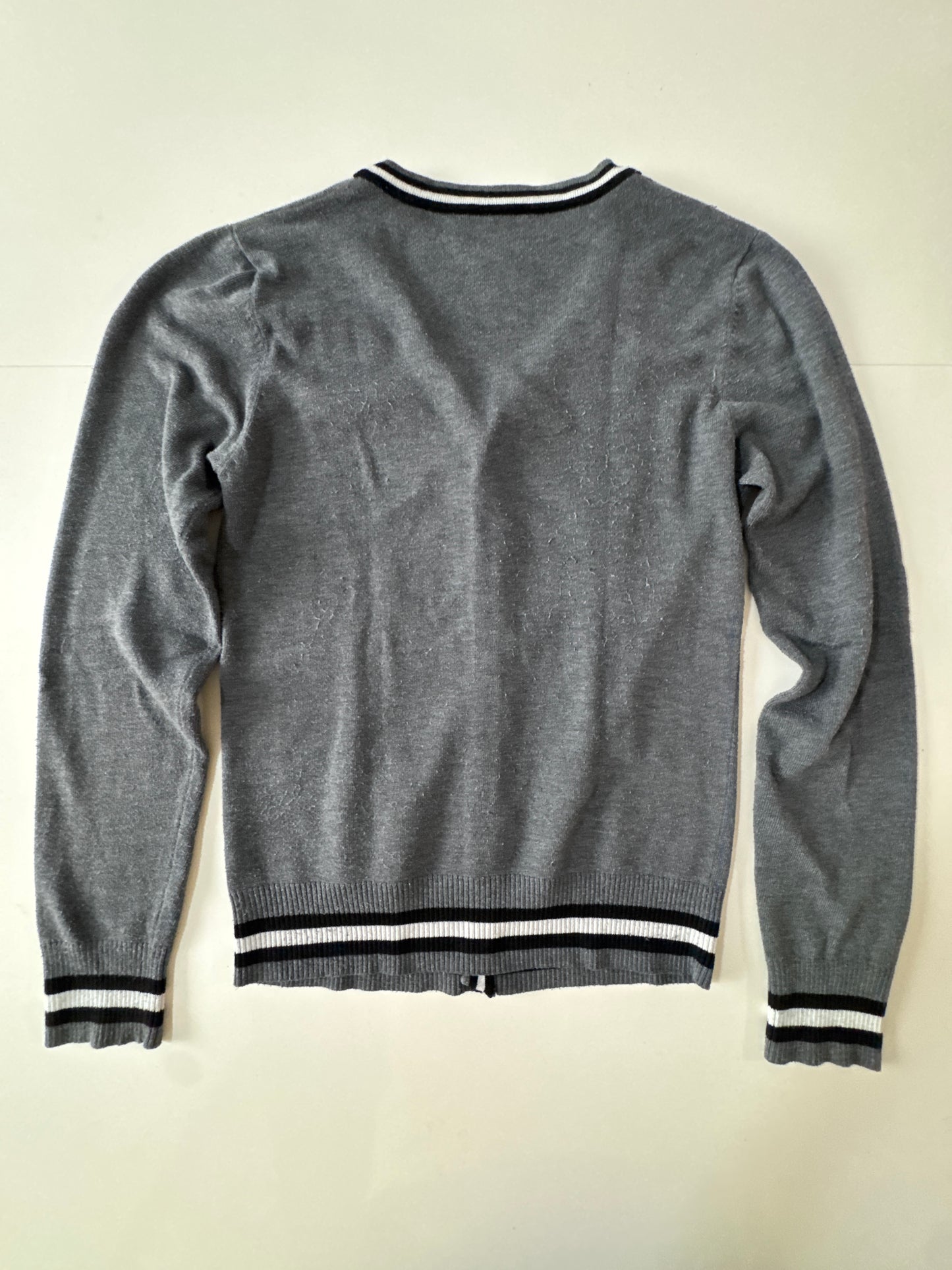 Cardigan gris vintage, Talla XS, Hombre