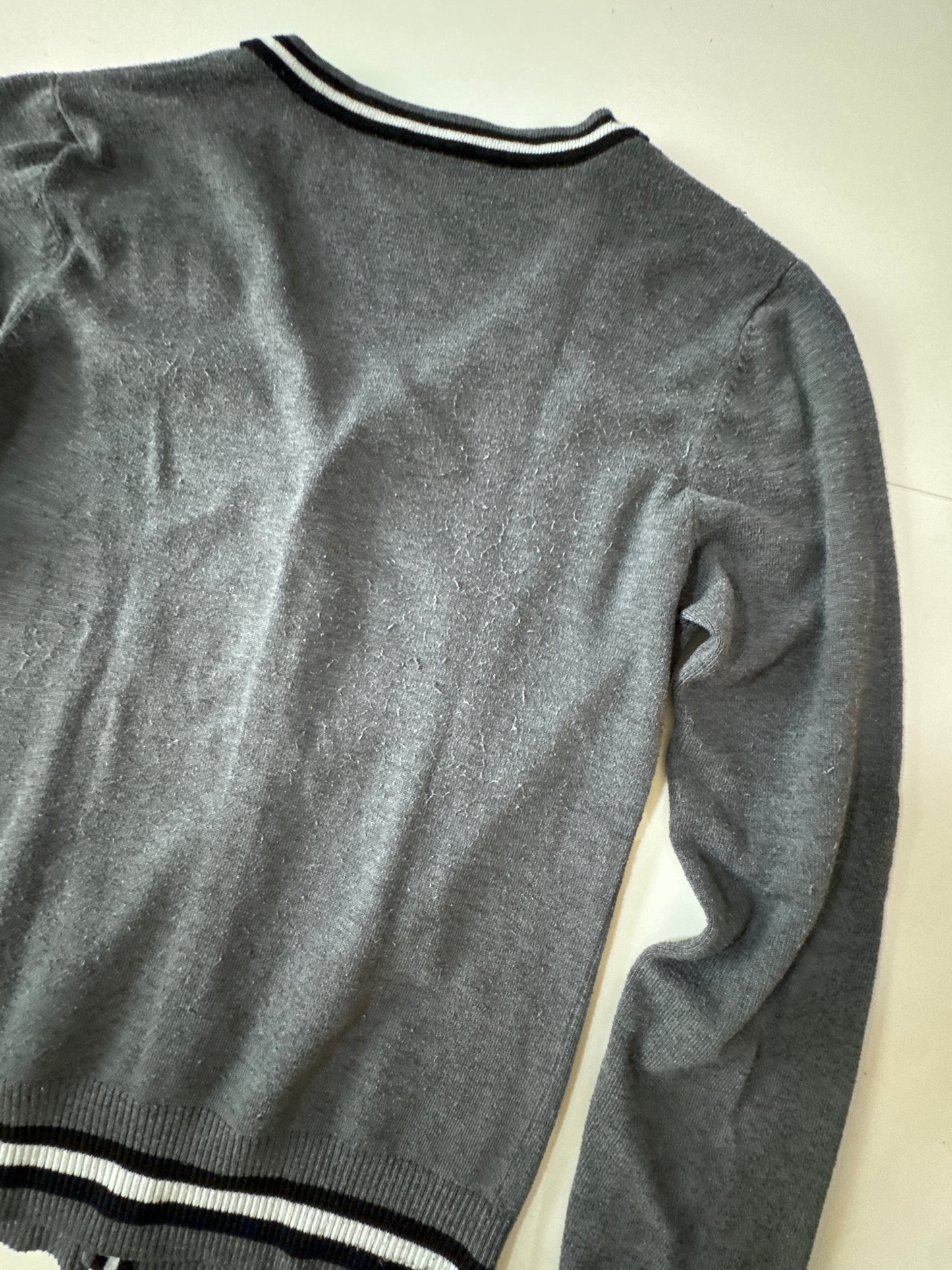 Cardigan gris vintage, Talla XS, Hombre