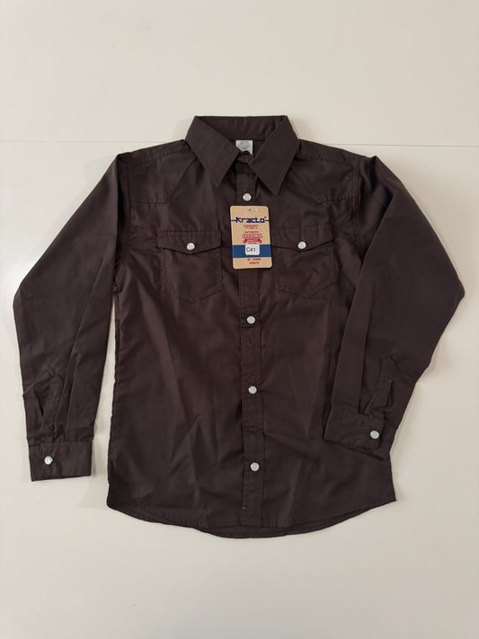 Camisa vaquera cafe, Talla 12 años, Kracto, Niño