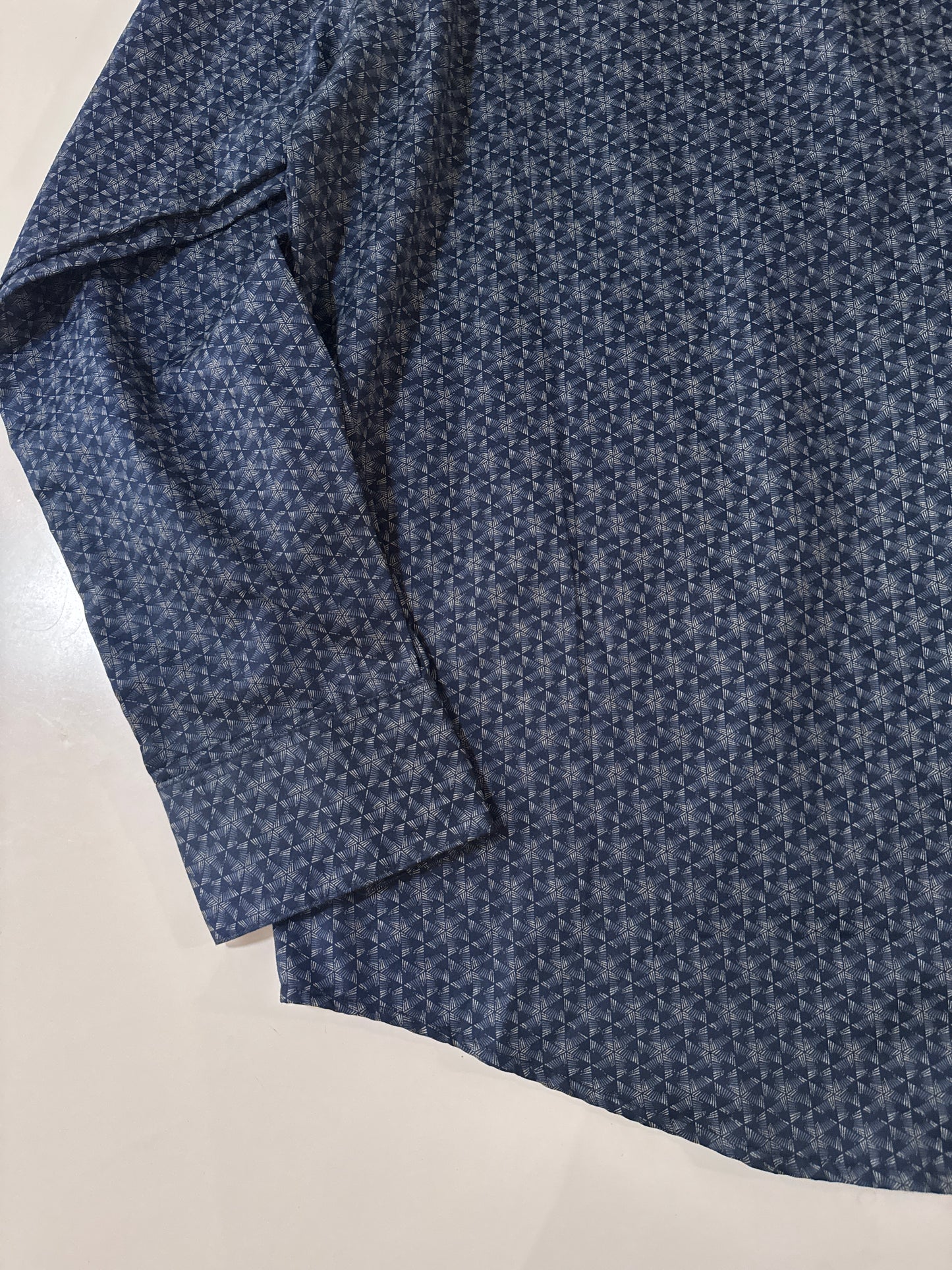 Camisa estampada rombos azul, Talla L, 42, Hombre, Kracto