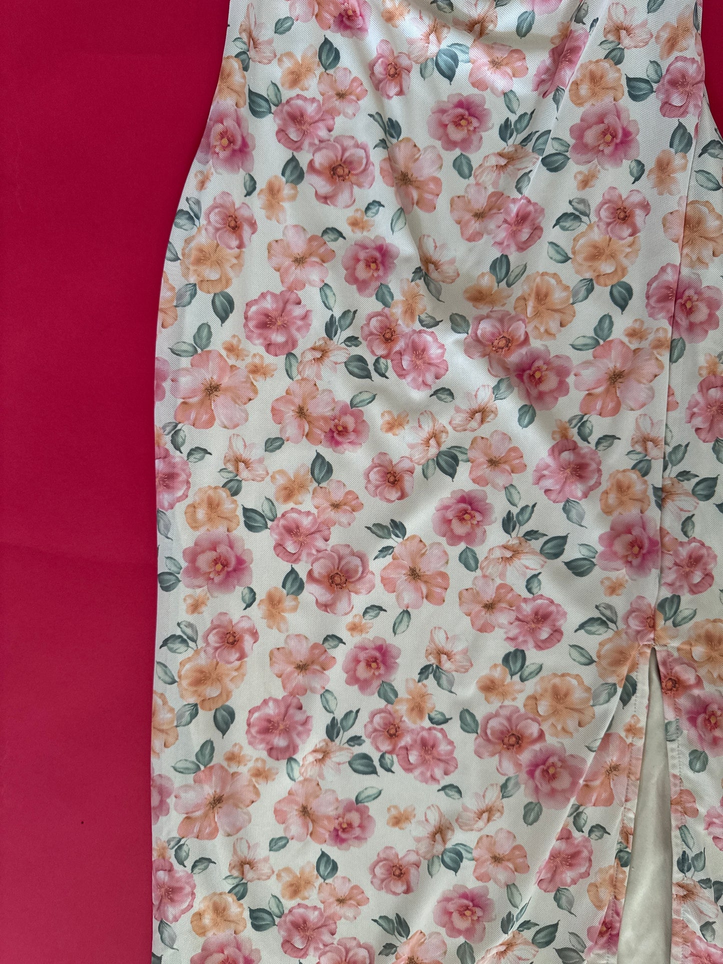 Vestido estampado de mesh, Talla XS, Mujer