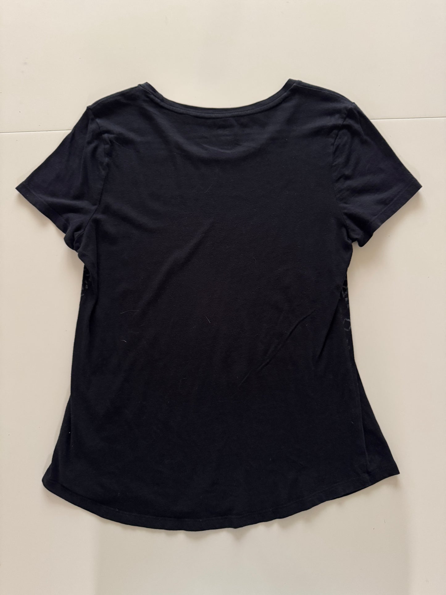 Playera negra estampada, Talla S, Mujer, Old Navy