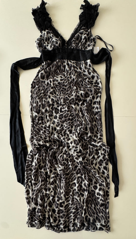 Vestido de fiesta, animal print, Talla 4, S, Mujer, BCBG Max Azria