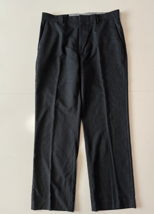 Pantalones de vestir grises de cuadros, Talla 34x32, Hombre