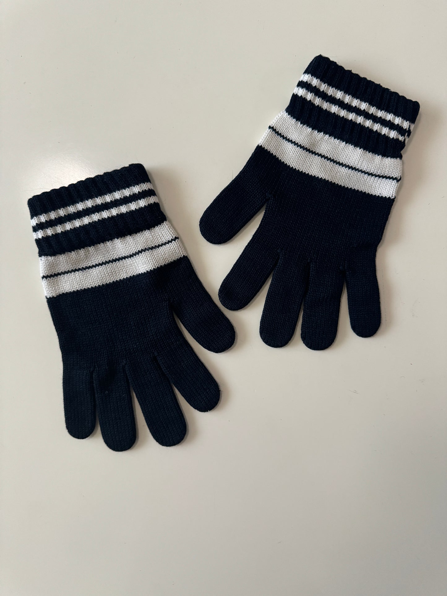 Guantes azul marino con rayas, Talla M/L, Hombre