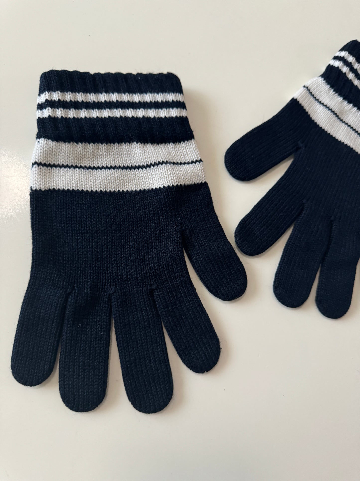 Guantes azul marino con rayas, Talla M/L, Hombre