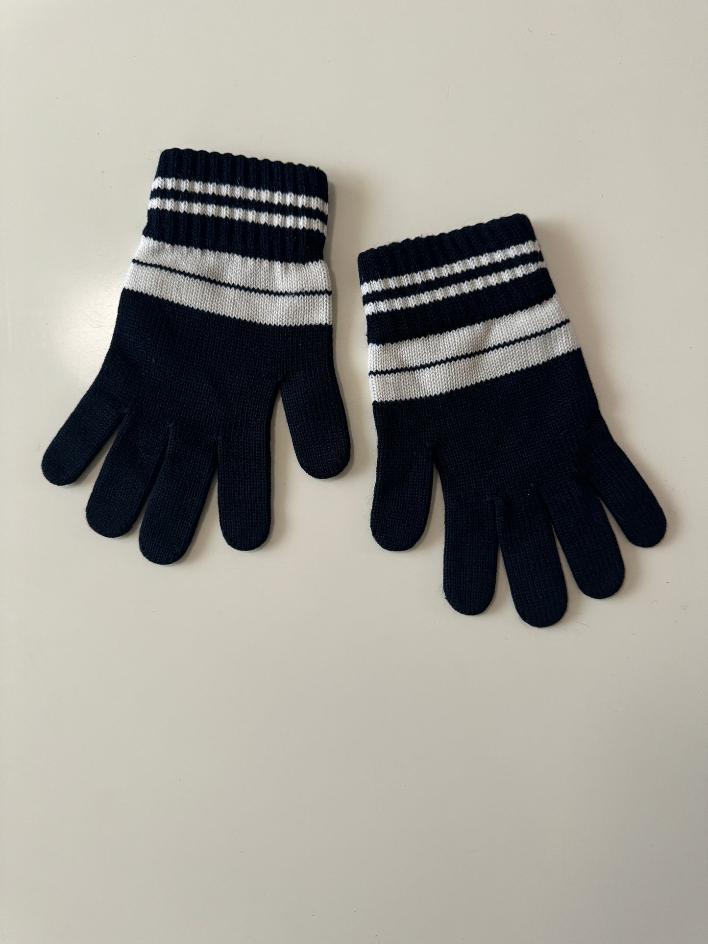 Guantes azul marino con rayas, Talla M/L, Hombre