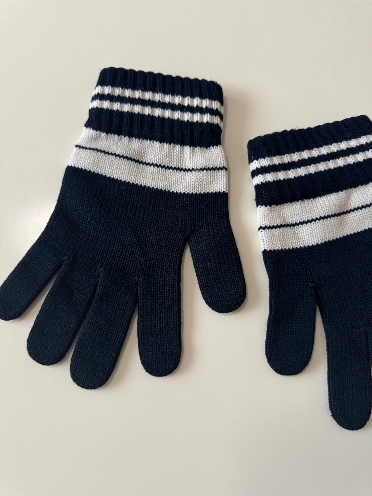 Guantes azul marino con rayas, Talla M/L, Hombre