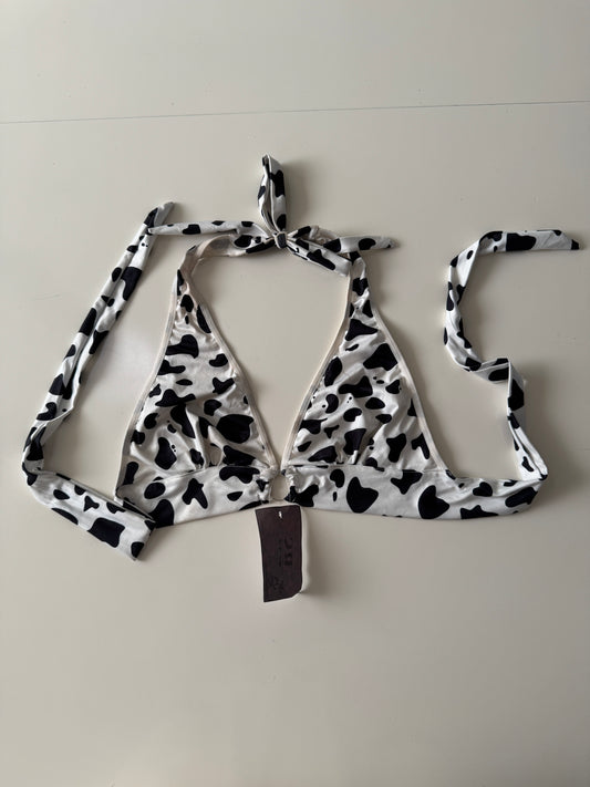 Top de lycra, estampado de vaca, Talla M, Mujer