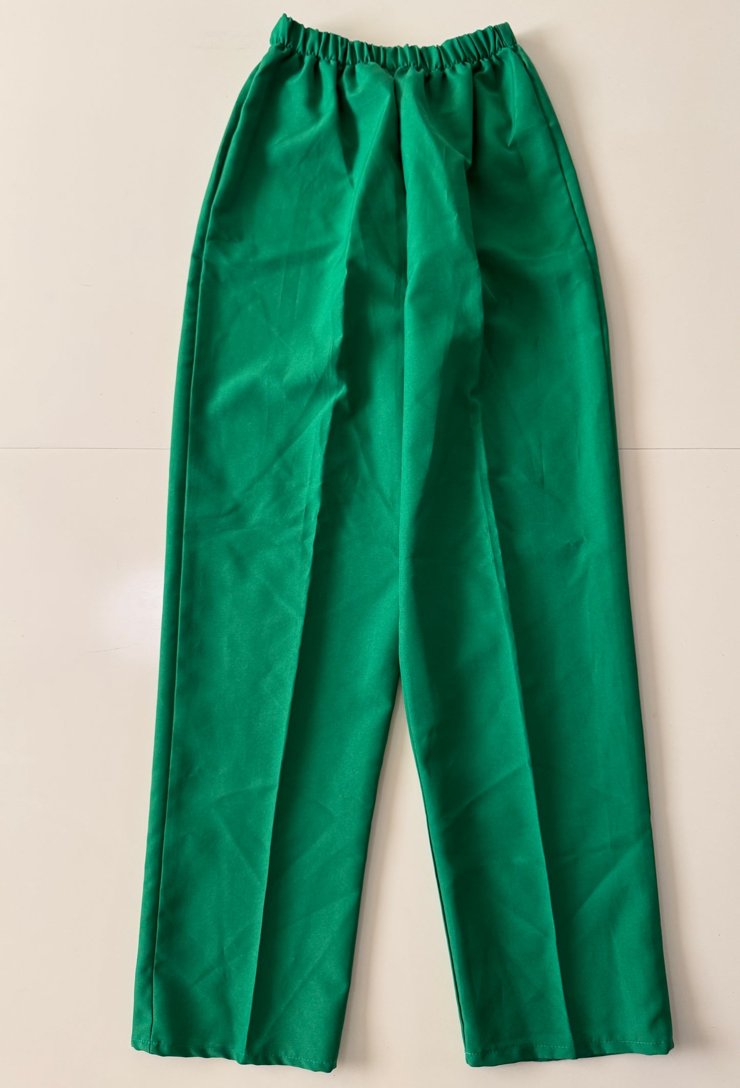 Pantalones con elastico en cintura verdes, Talla S-M, Unisex