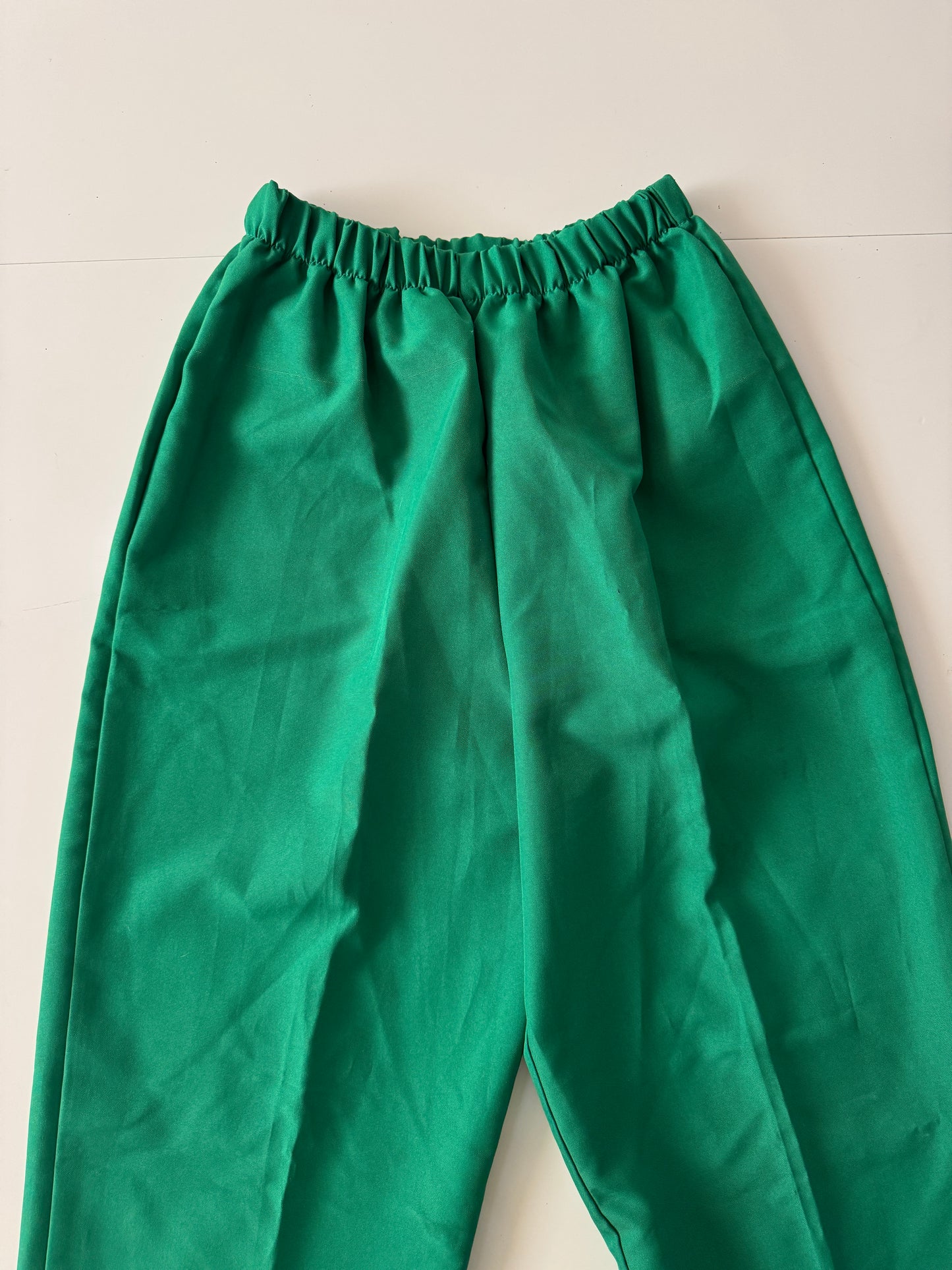 Pantalones con elastico en cintura verdes, Talla S-M, Unisex