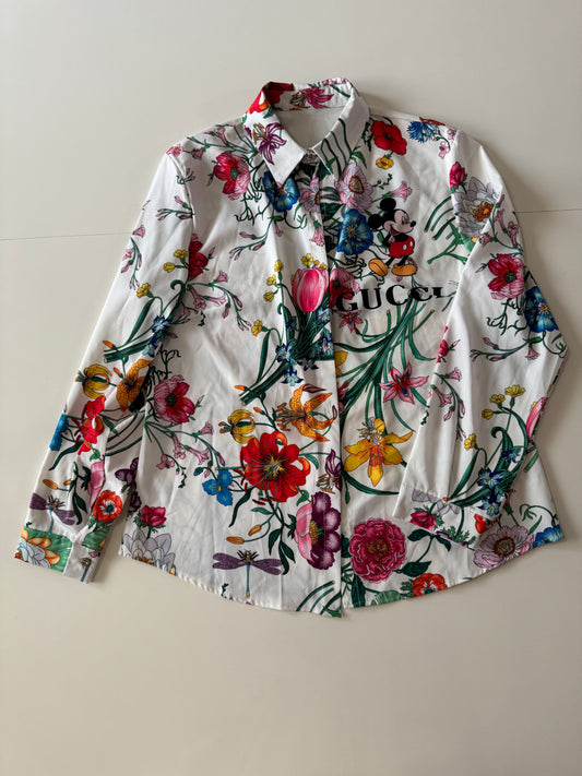 Camisa estampada, Talla S oversized, Mujer
