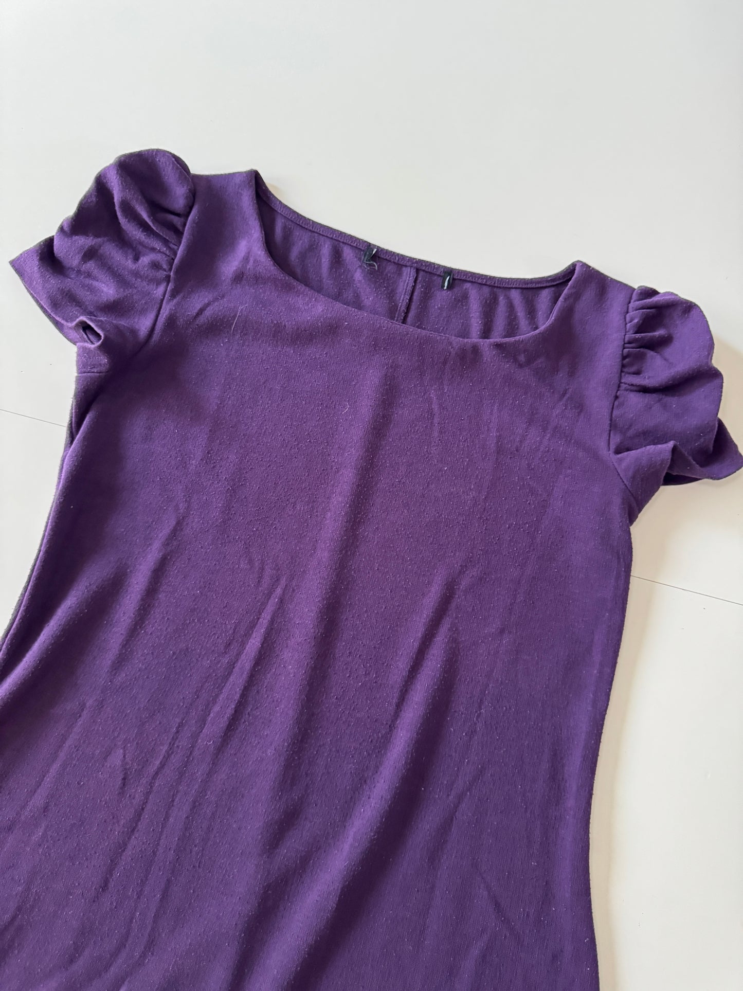 Vestido morado cuello alto,  Talla S, Mujer