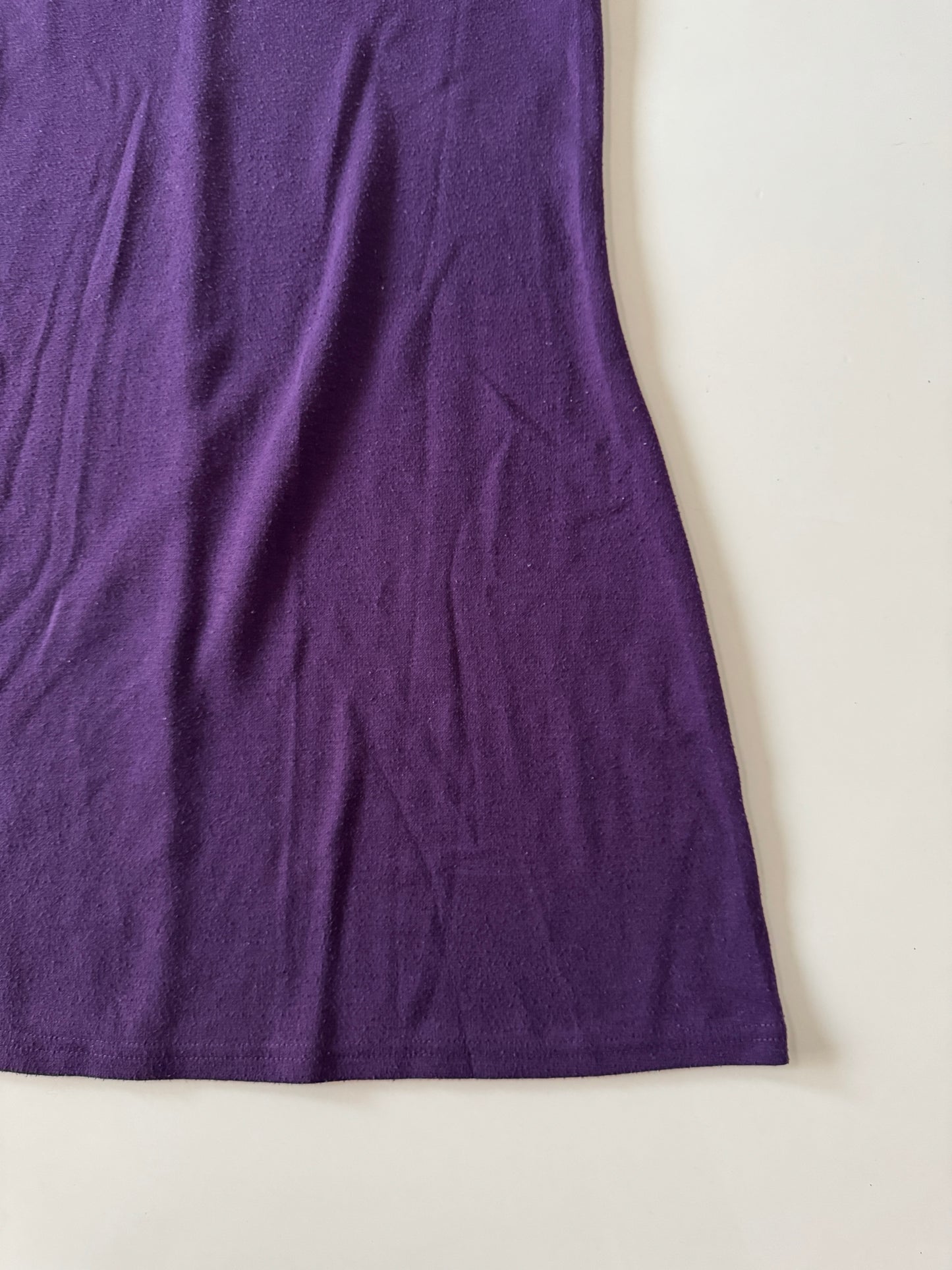 Vestido morado cuello alto,  Talla S, Mujer