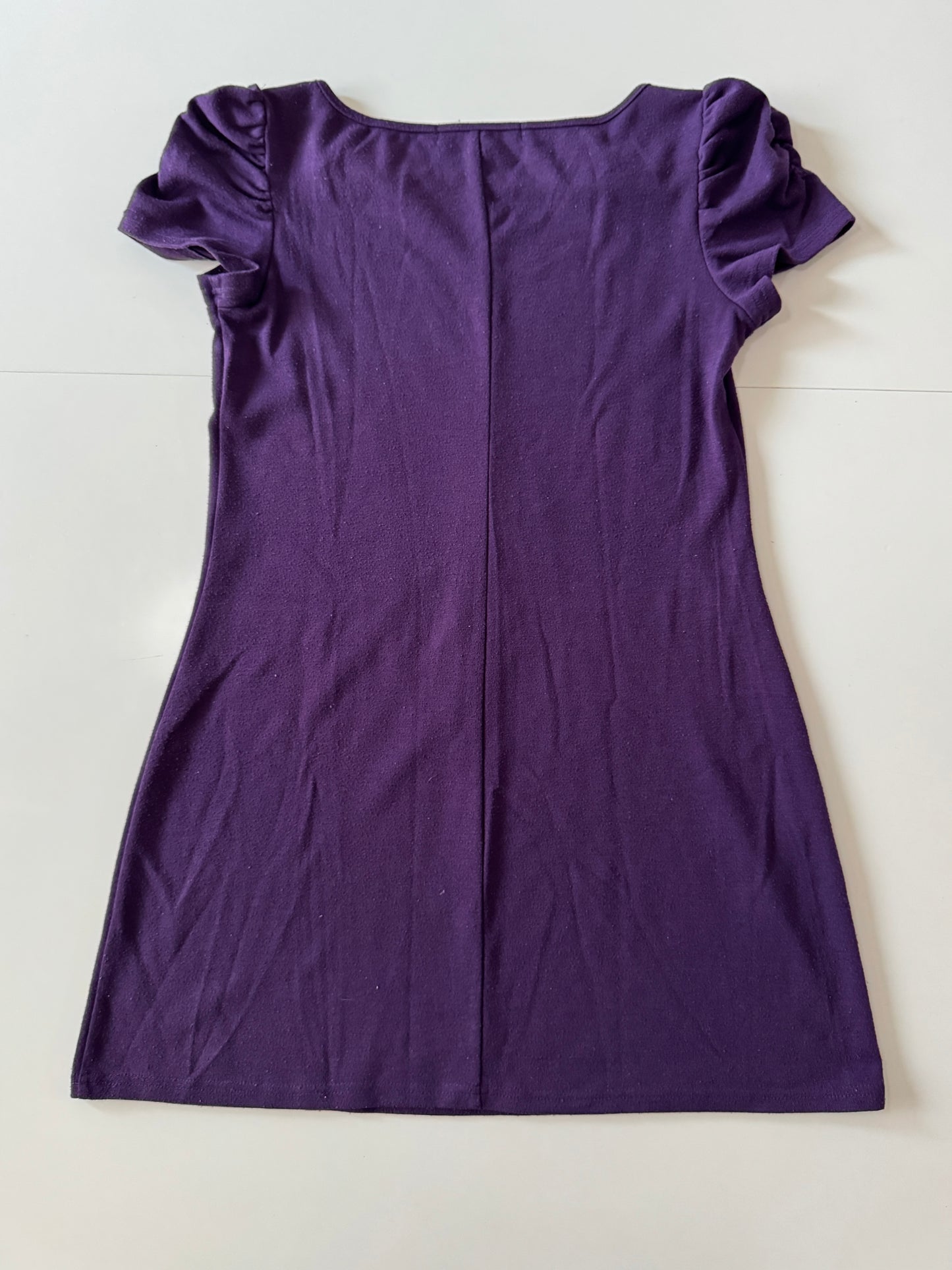 Vestido morado cuello alto,  Talla S, Mujer