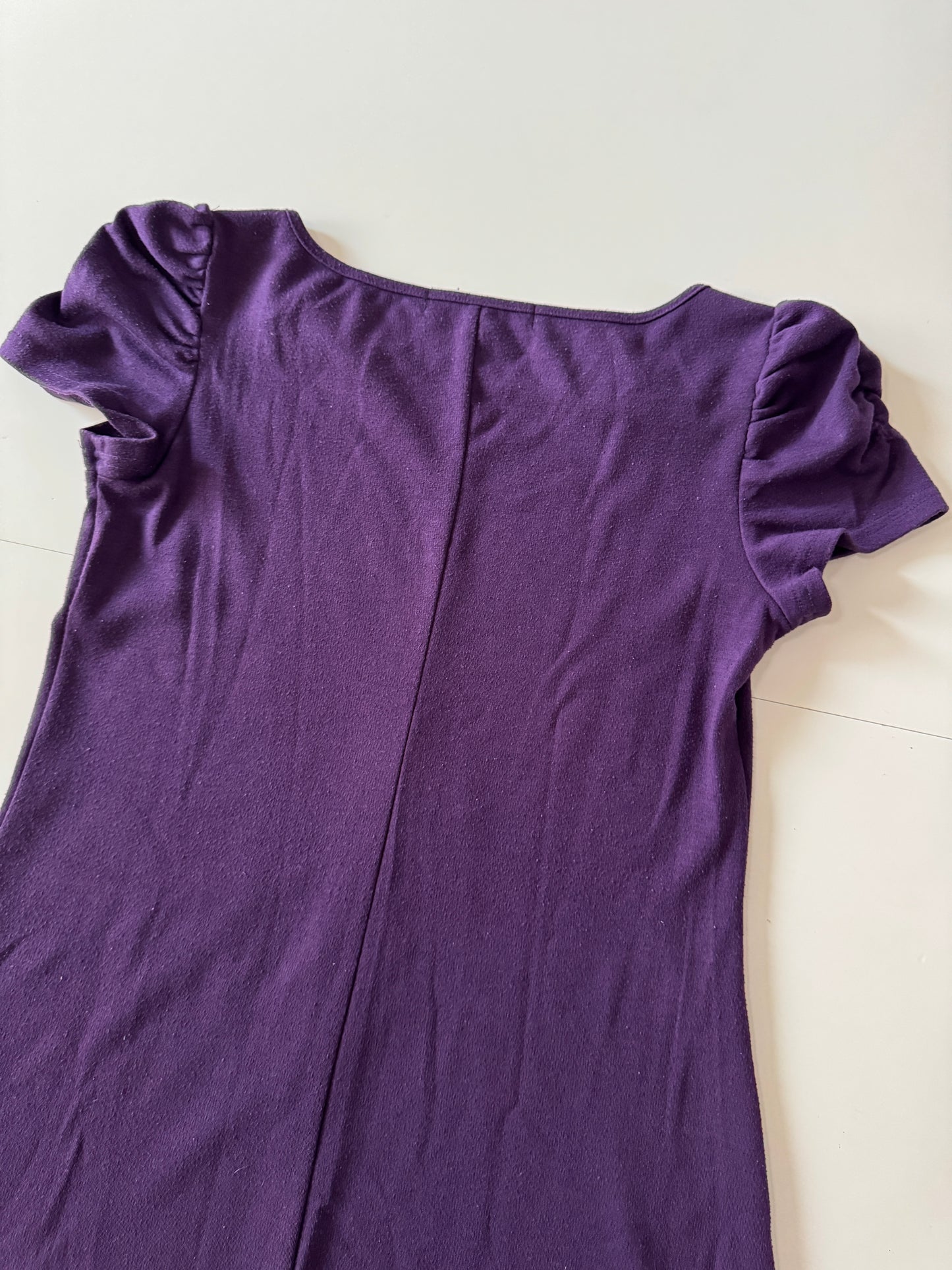 Vestido morado cuello alto,  Talla S, Mujer