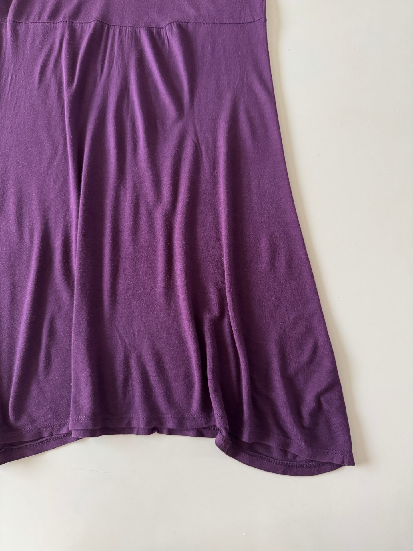 Vestido morado de camiseta, Talla S, Mujer