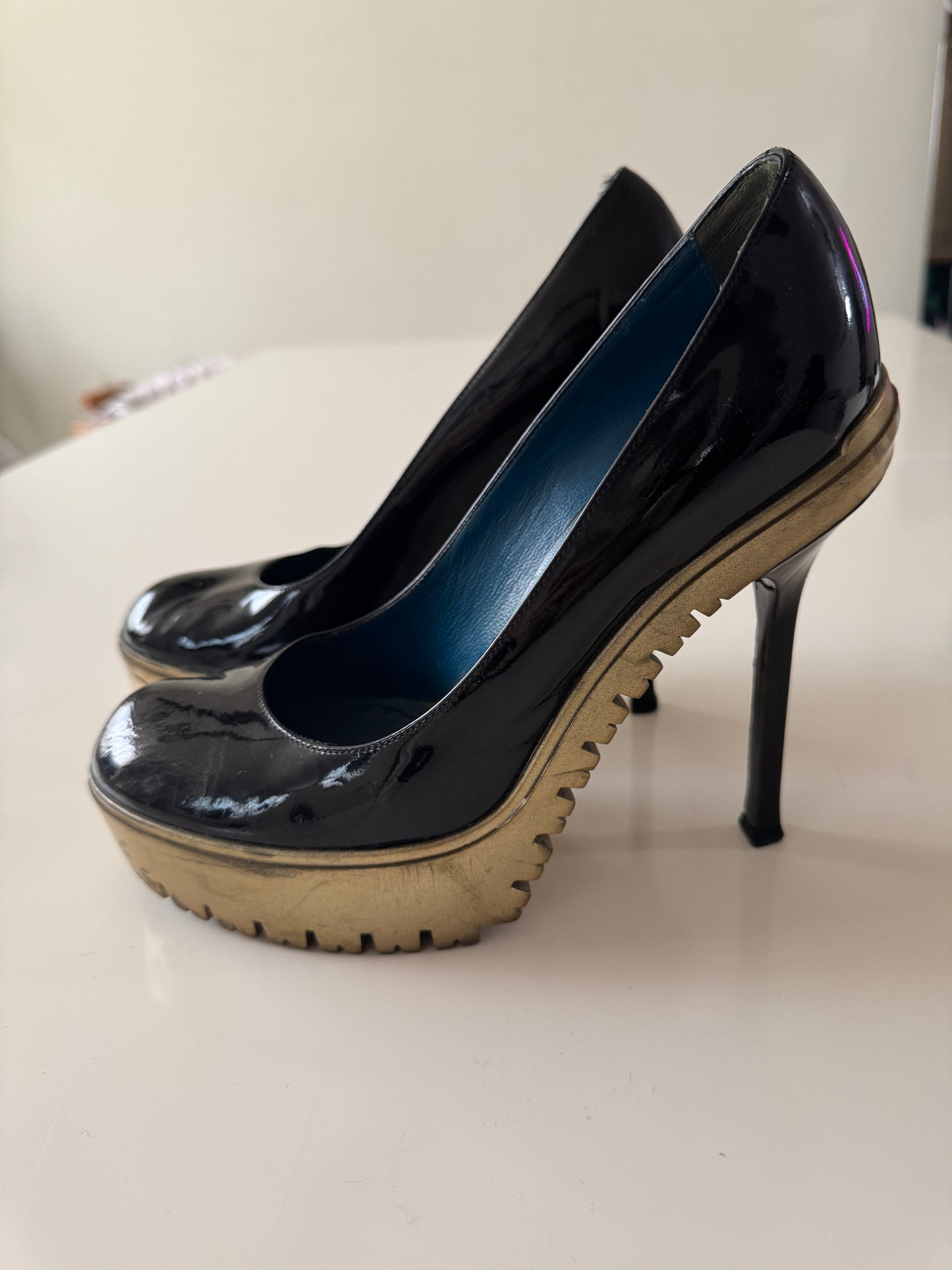 Zapatos negros de charol, Talla 24.5Mx, 38 Eu,  Mujer