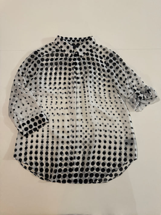Camisa de lunares, manga 3/4, Talla PM, Mujer