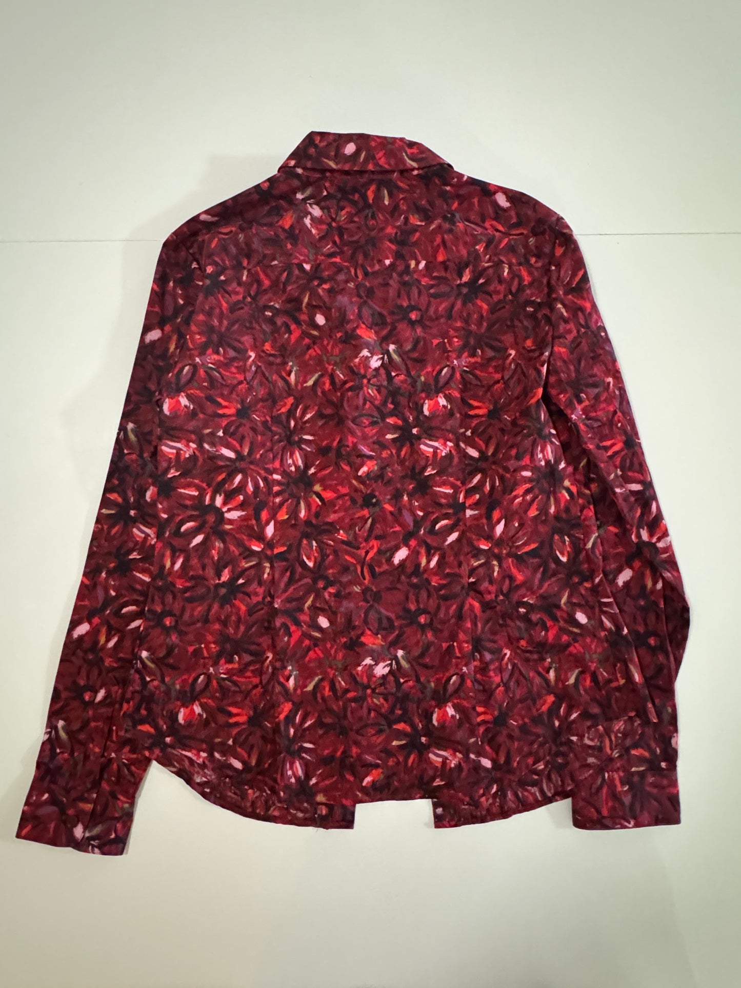 Camisa roja estampada de flores, Talla 6, S-M(reducido), Mujer