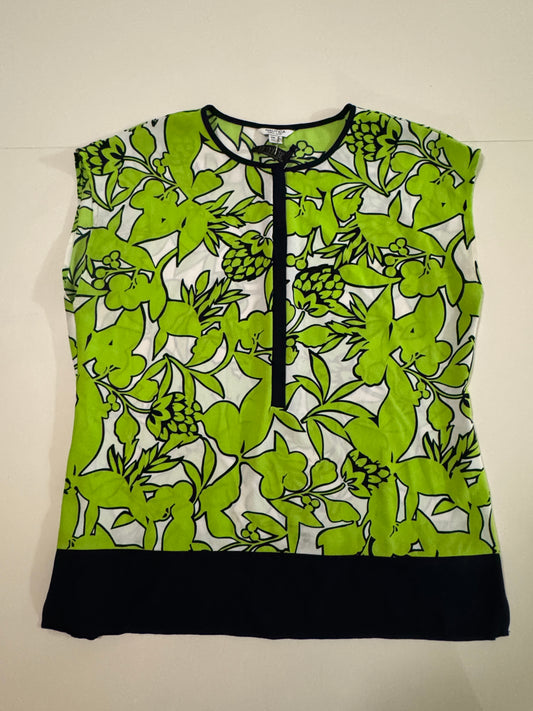 Blusa estampada verde con cierre al frente, Talla M usa, L Mx, Mujer