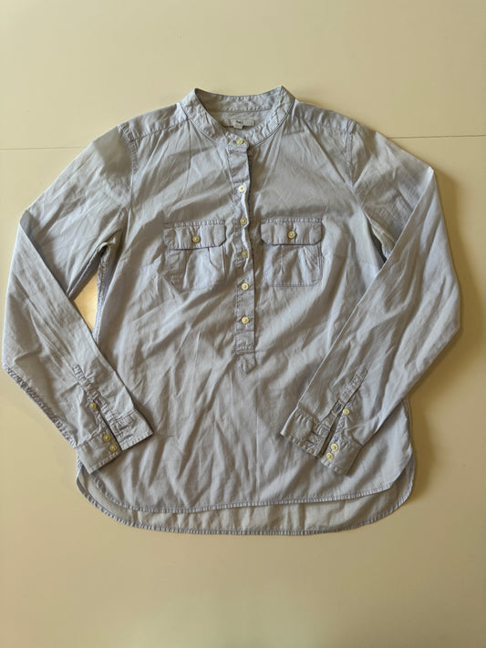 Camisa celeste, manga larga, Talla XS, Mujer, Gap