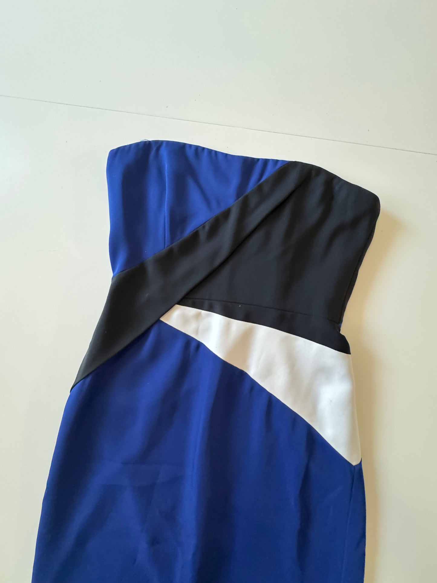 Vestido de fiesta azul strapless, Talla 2, S, Mujer, BCBG Max Azria