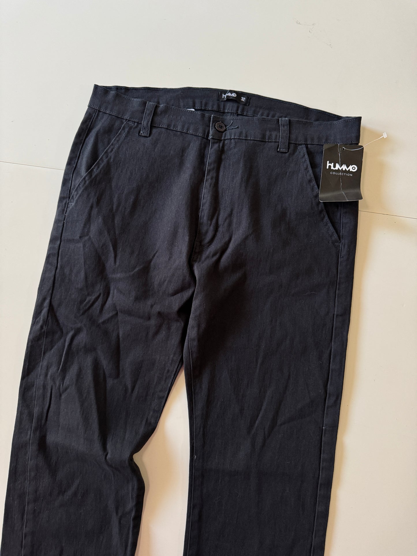 Pantalones negros casuales, Talla 32 Skinny, Hombre, Hummo