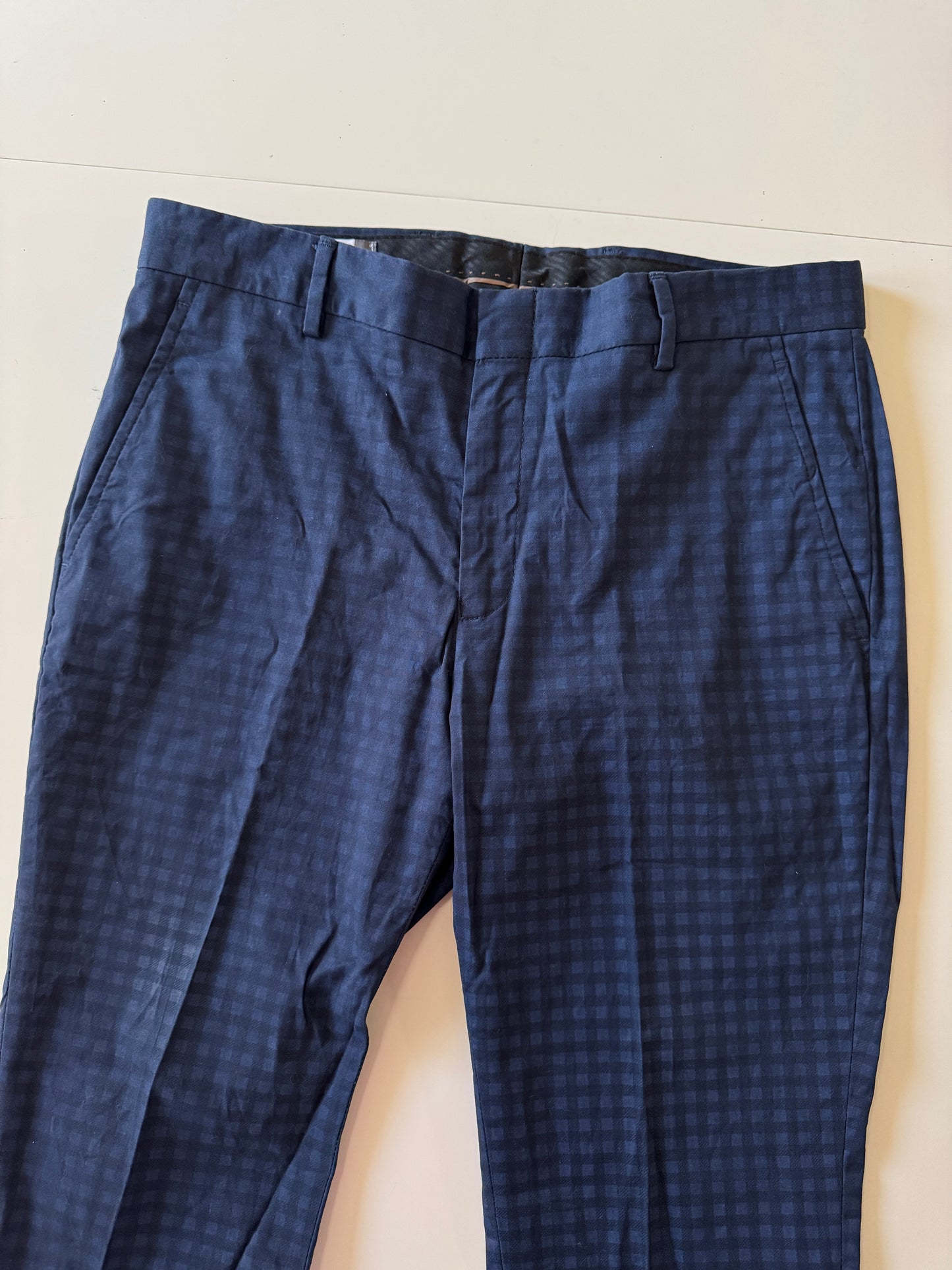 Pantalones de vestir de cuadros azules, Talla 32, Skinny, Hombre, C&A