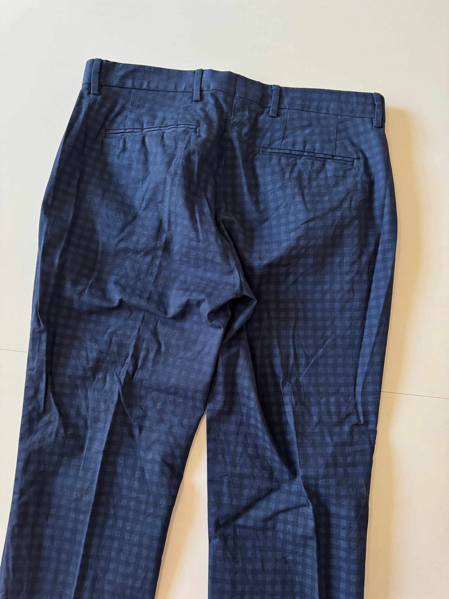 Pantalones de vestir de cuadros azules, Talla 32, Skinny, Hombre, C&A