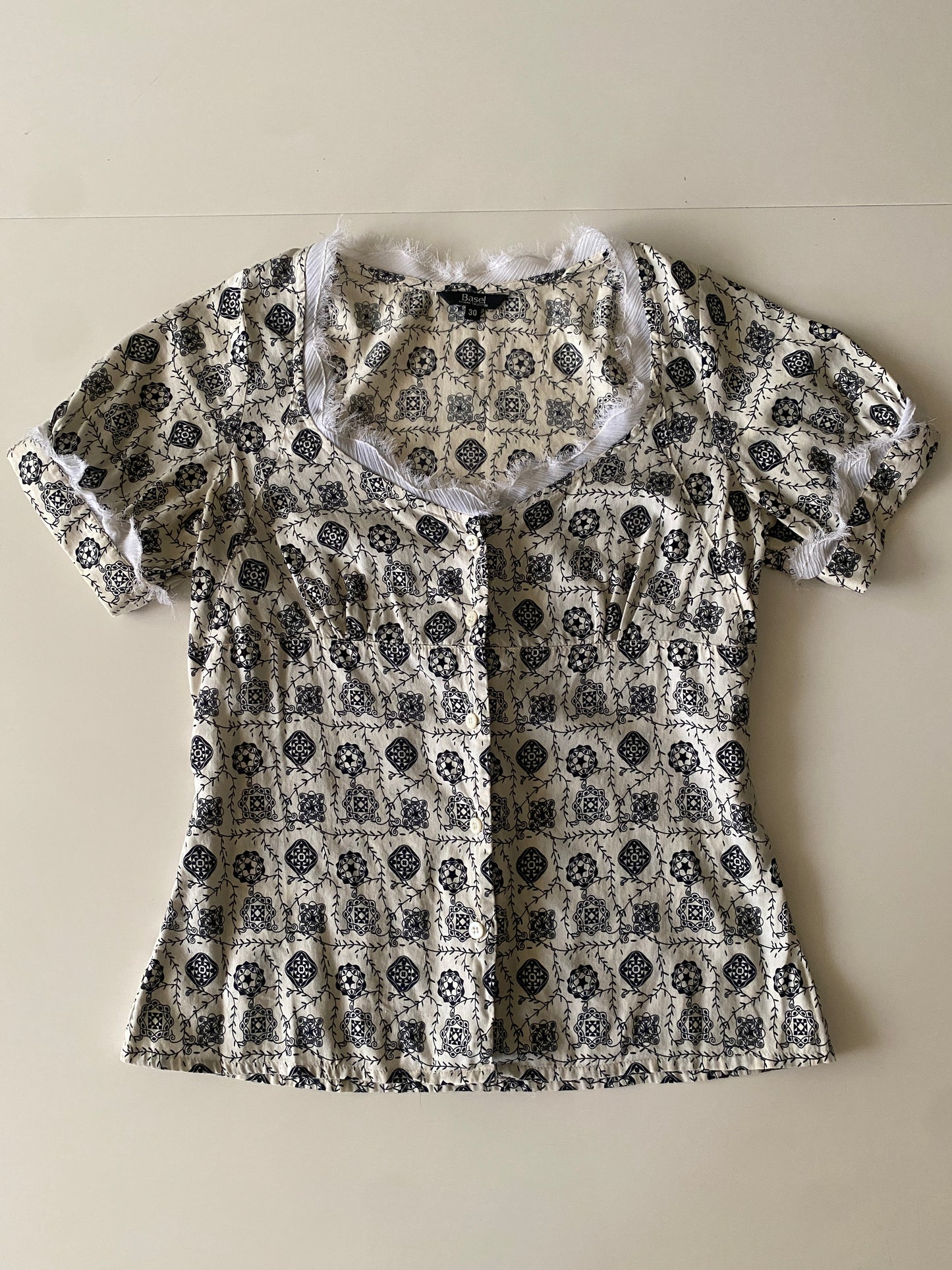 Blusa estampada, Talla 30 (S), Mujer