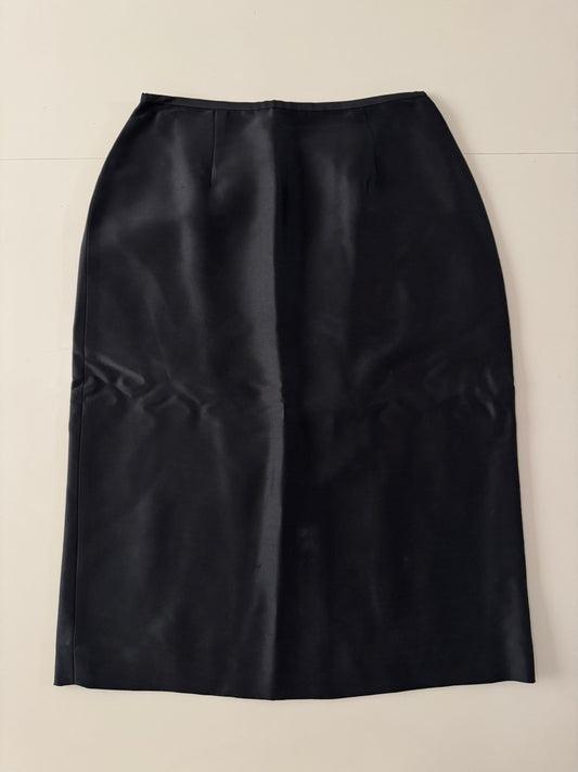 Falda negra de seda, Talla 36, S-M, Mujer, Votre Nom