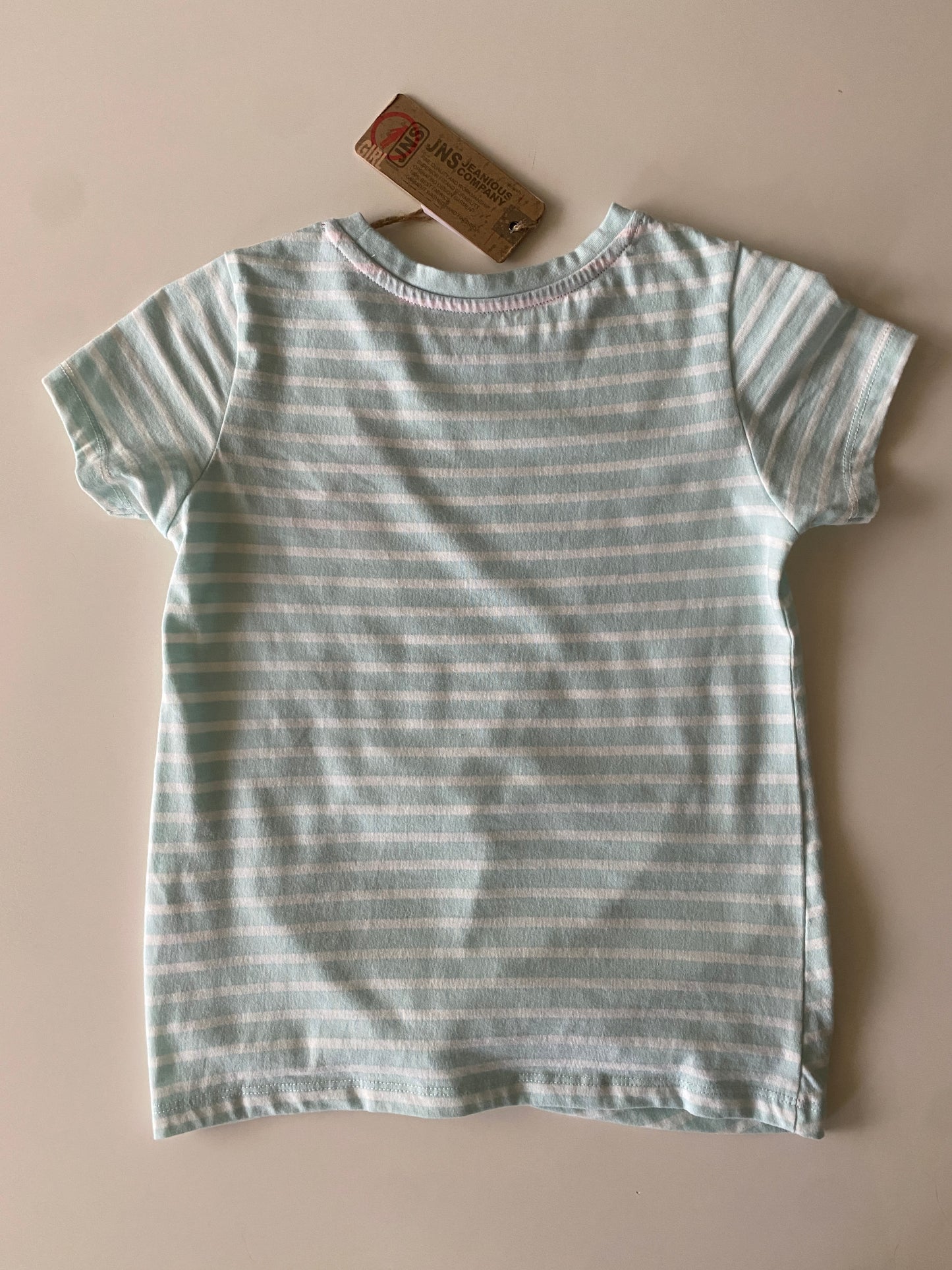 Playera de rayas con cereza bordada, Talla 5-6 años, Niña