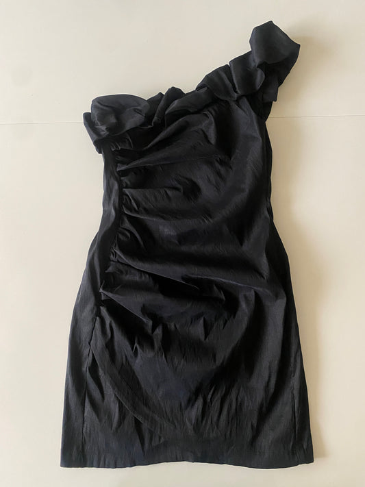 Vestido fiesta de 1 hombro con drapeado, Talla L, Mujer