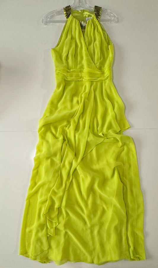 Vestido de fiesta amarillo limon, Talla 2, Xs, Mujer, Belle Badgley Mischka