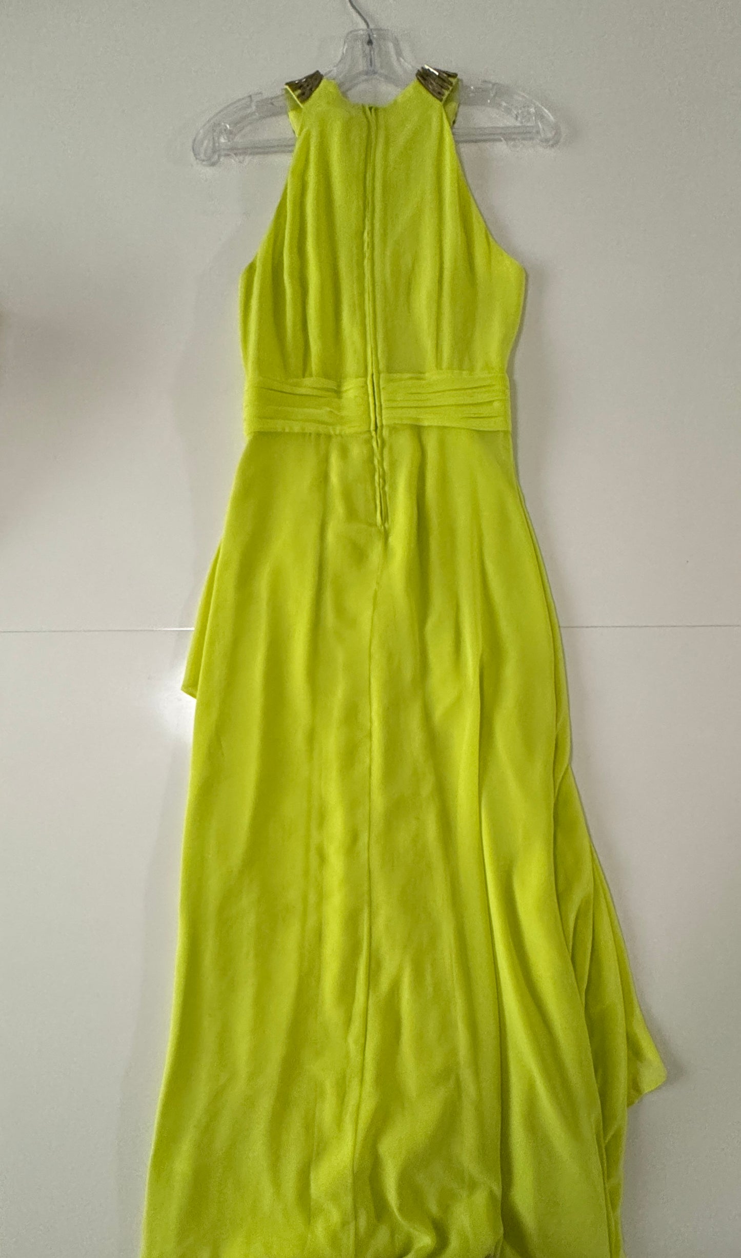 Vestido de fiesta amarillo limon, Talla 2, Xs, Mujer, Belle Badgley Mischka