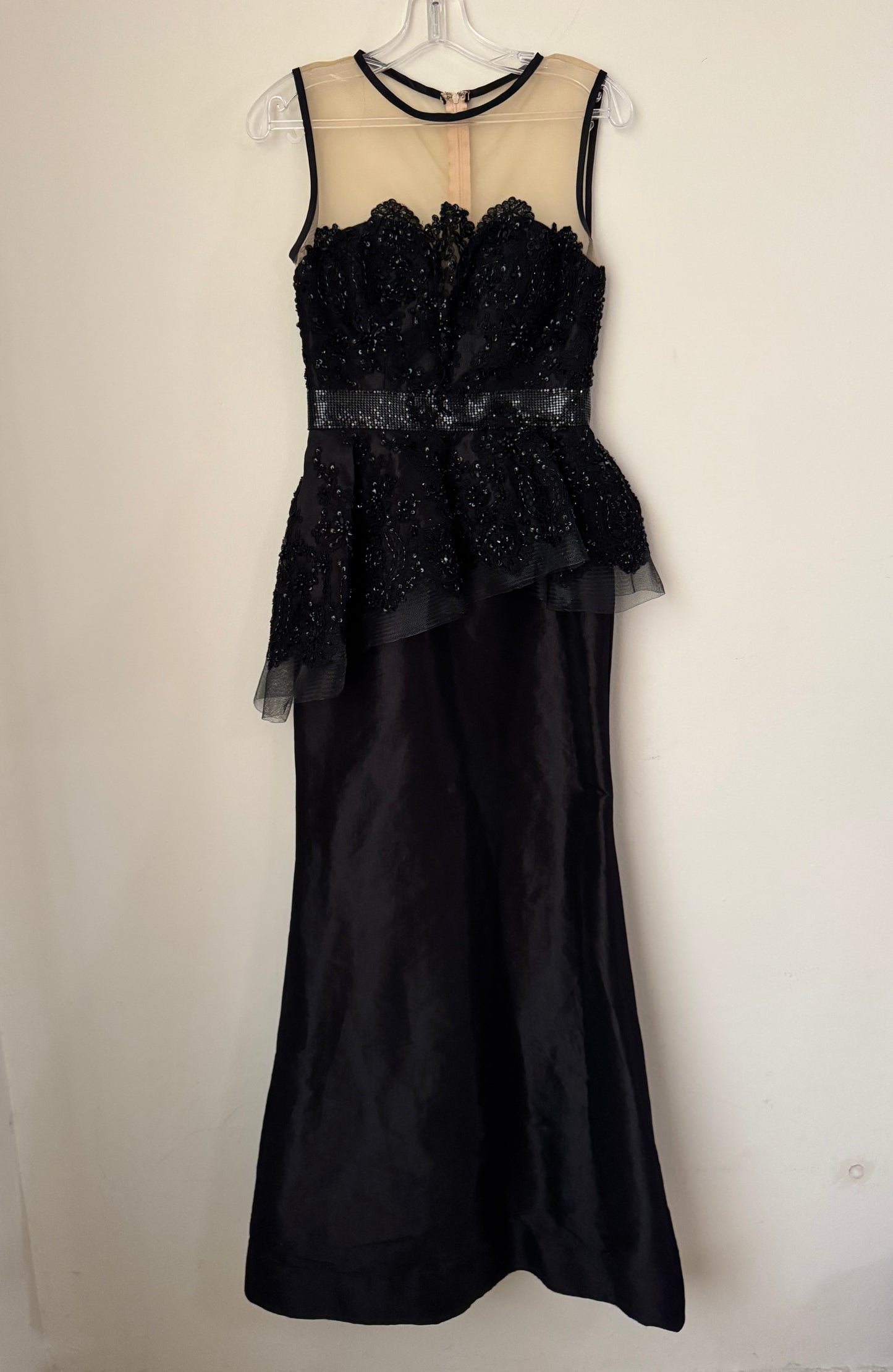 Vestido de fiesta negro, Talla 2, XS, Mujer, Avenue Diecisiete