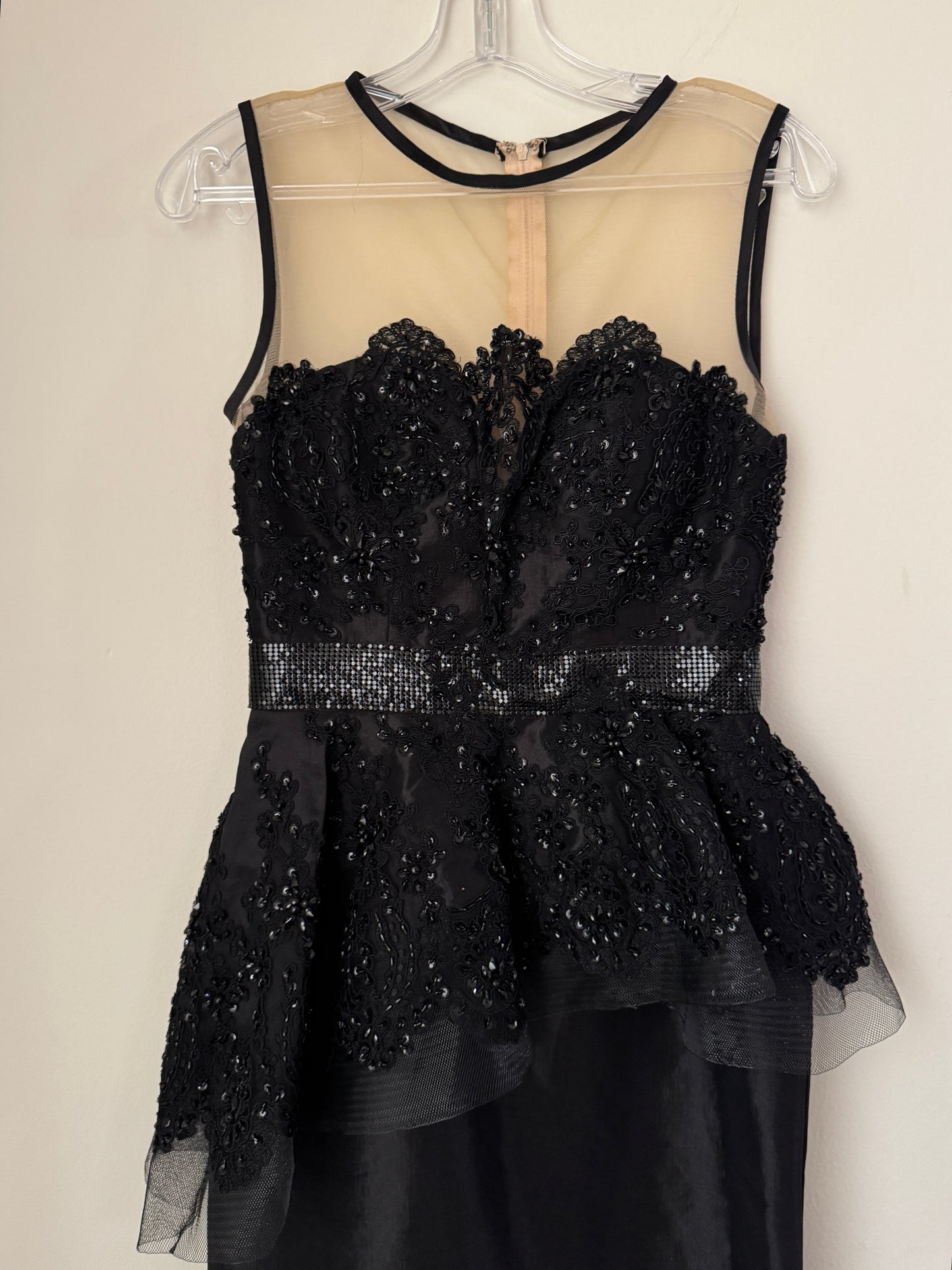 Vestido de fiesta negro, Talla 2, XS, Mujer, Avenue Diecisiete