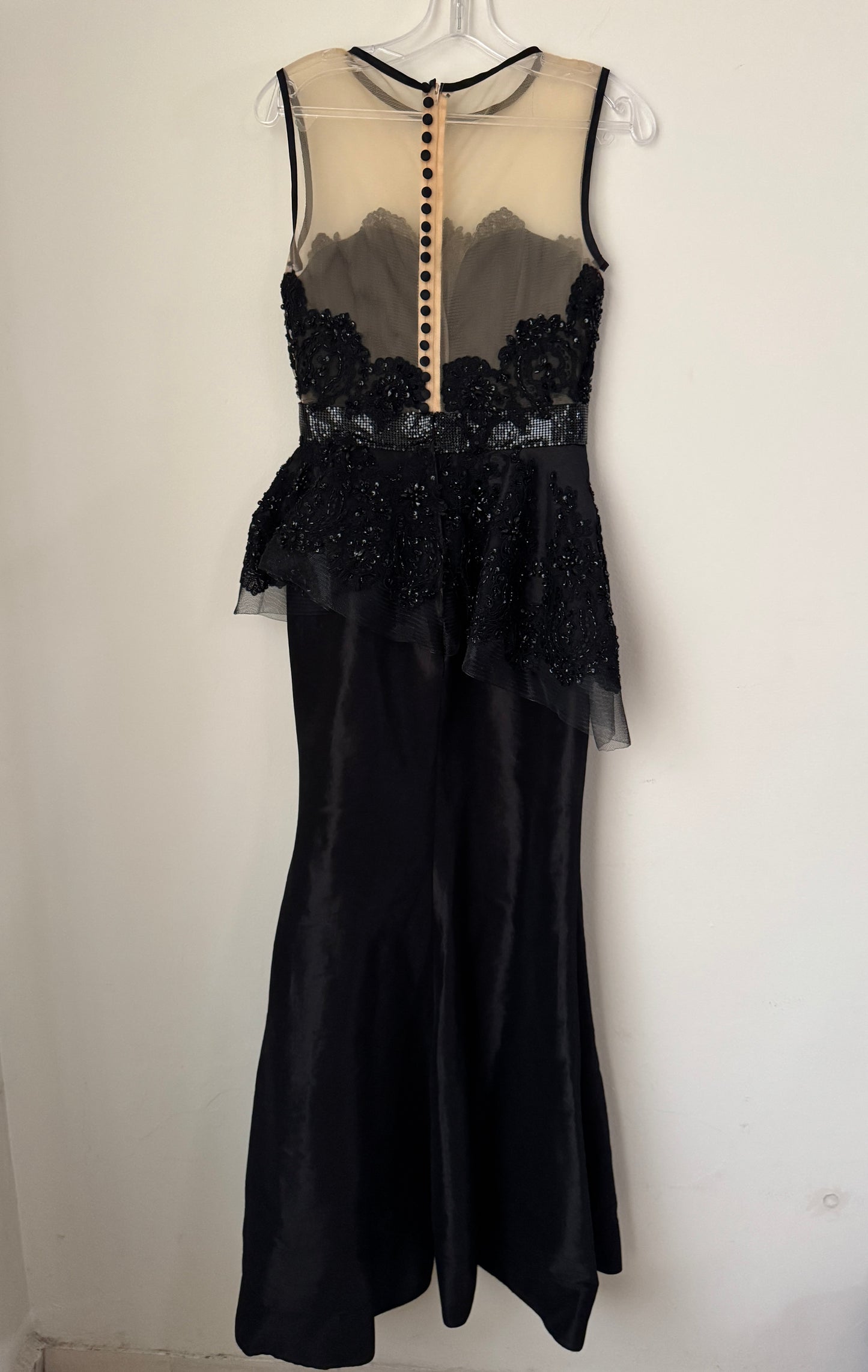 Vestido de fiesta negro, Talla 2, XS, Mujer, Avenue Diecisiete