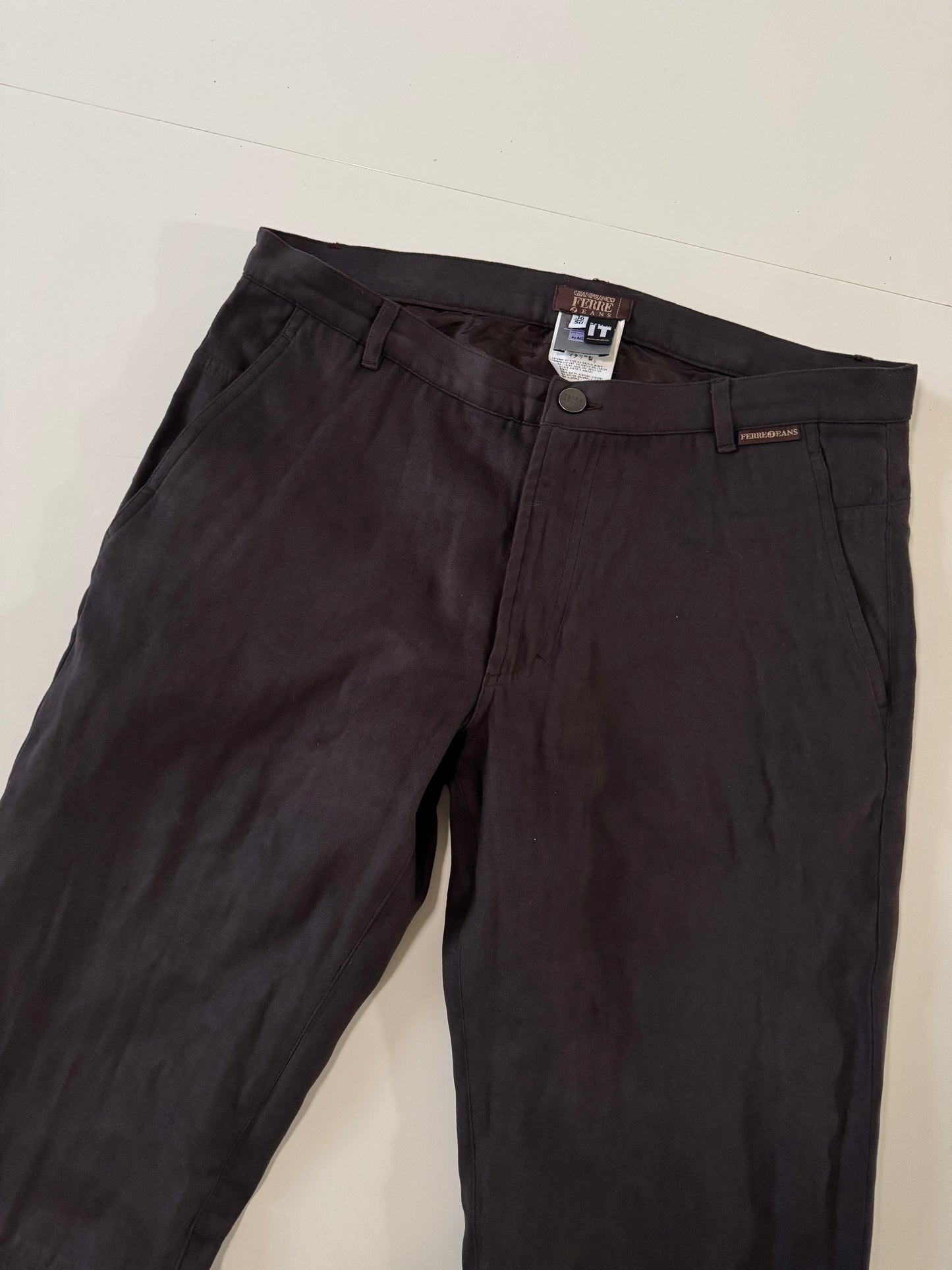 Pantalones cafe, efecto suede, Talla 36, 50It, Hombre, Gianfranco Ferre Jeans