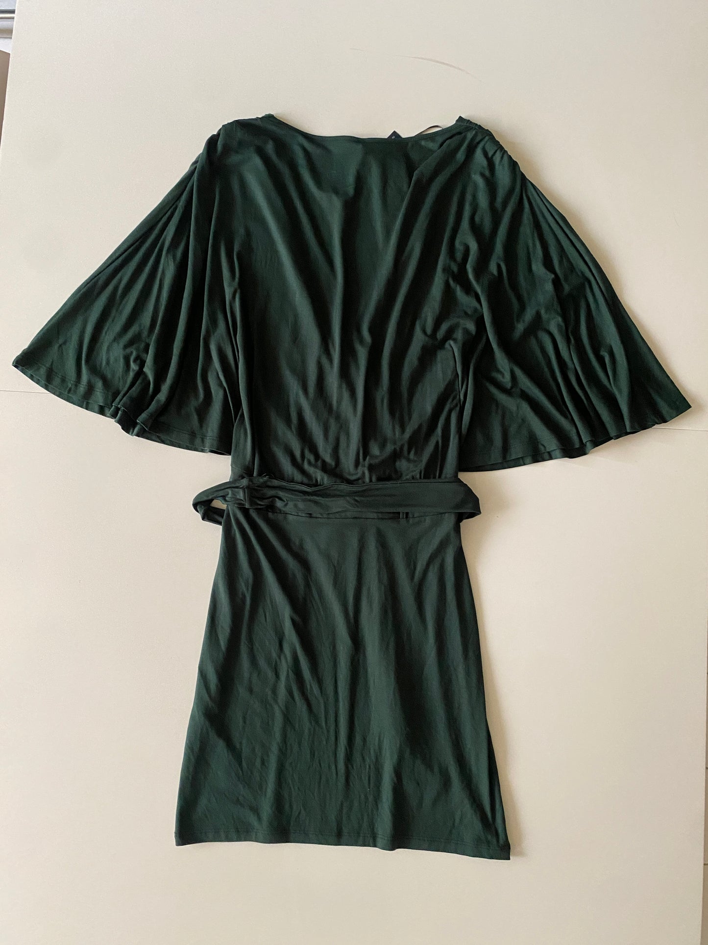 Vestido verde manda muercielago, stretch, Talla S, Mujer