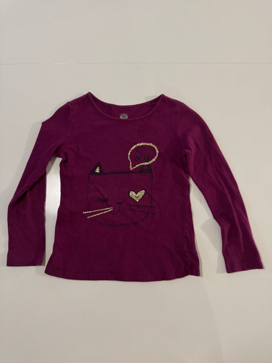 Playera manga larga estampada, Talla 6-7años, Niña, TG