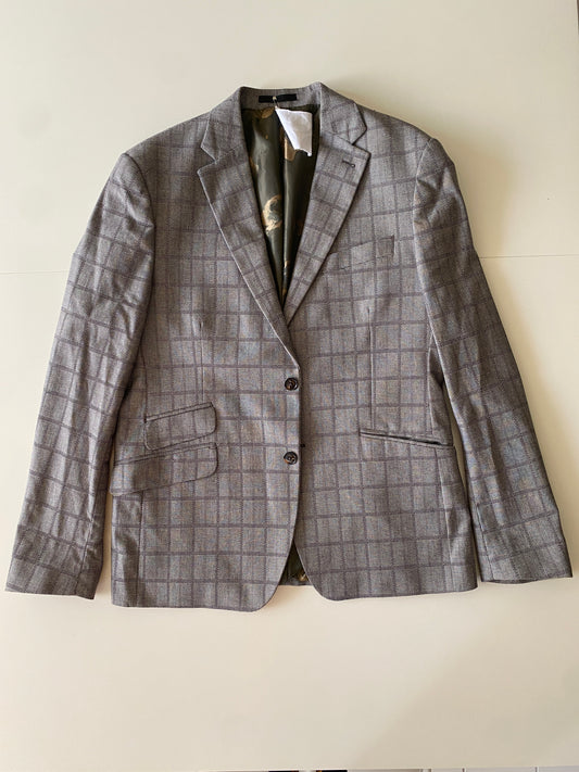 Saco de Vestir, cuadros café, Talla 42R, Hombre