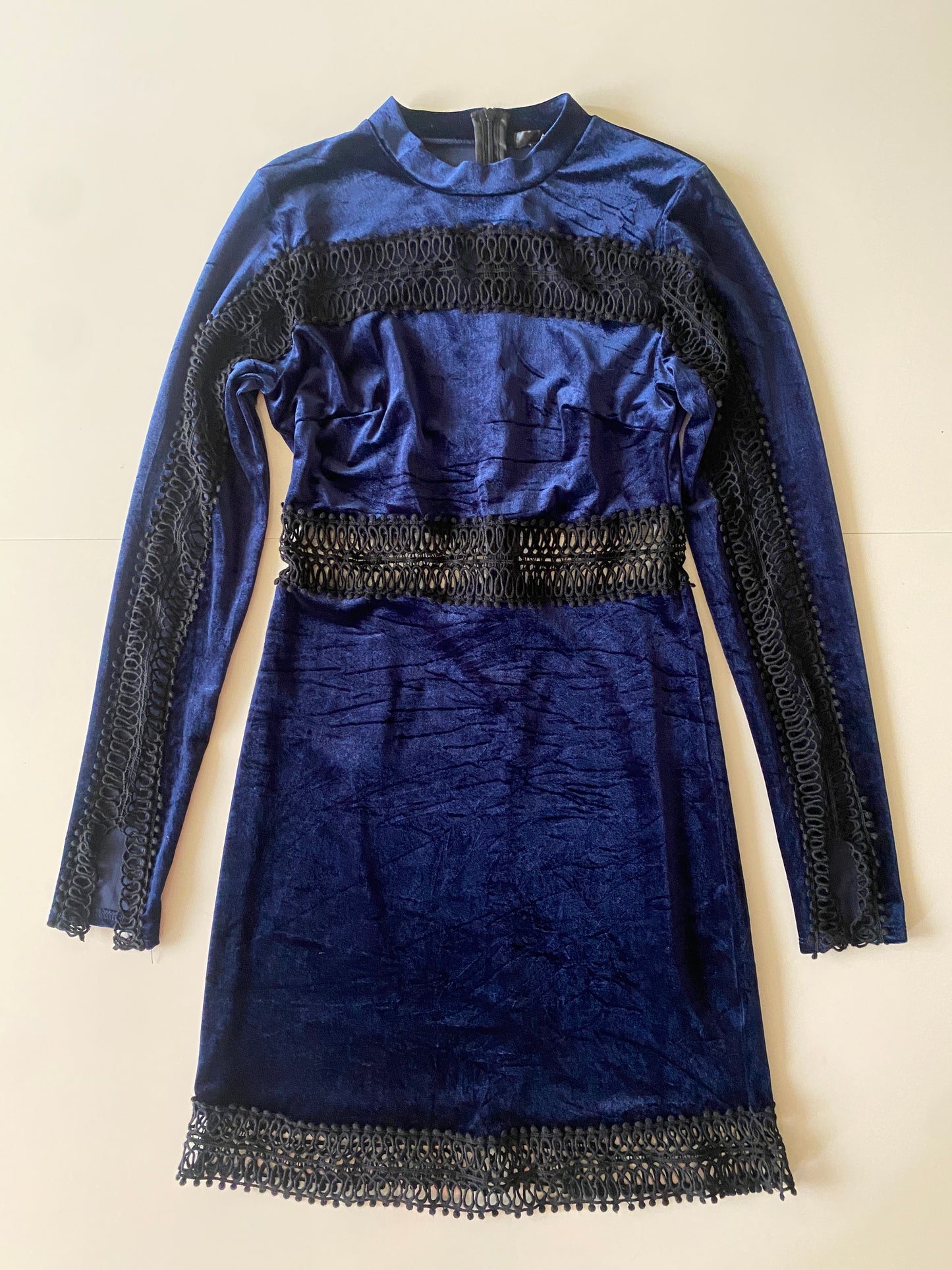 Vestido de terciopelo azul, Talla M, Mujer