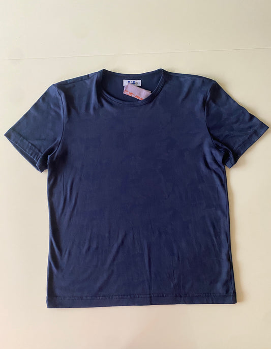 Playera deportiva, estampado camuflaje azul, Talla S, Hombre