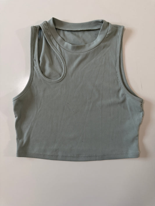 Crop top verde menta, Talla M, Mujer, Shein