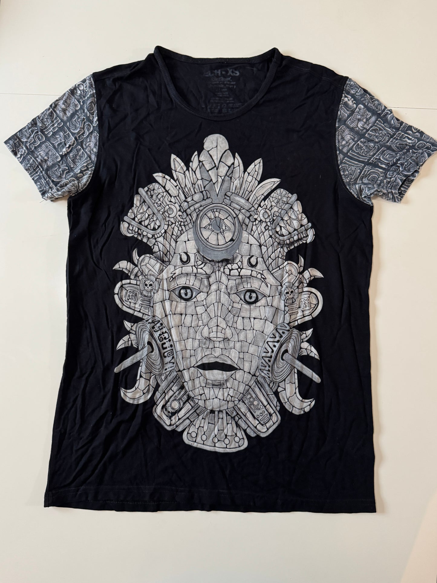 Playera negra estampada, Talla XS-S, Hombre, Ay Guey