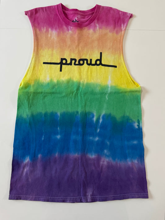 Playera sin mangas tie dye, Talla S, Hombre, ph