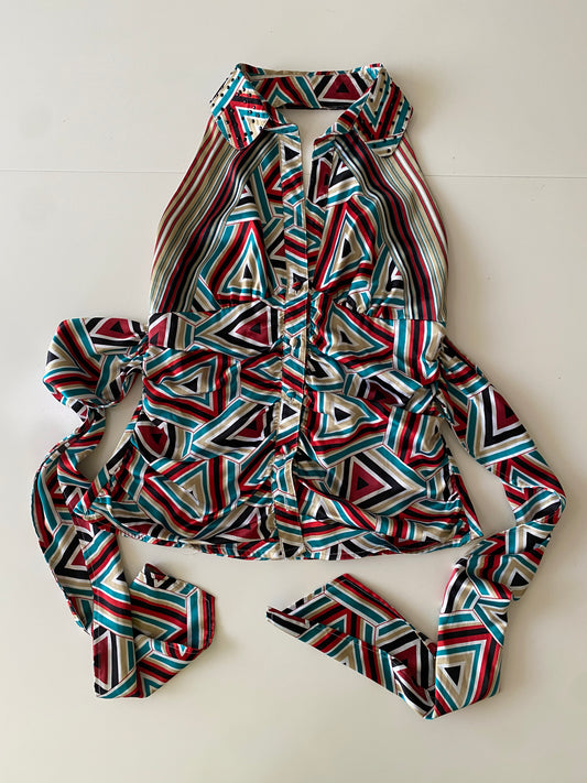 Halter top estampado, Talla S, Mujer